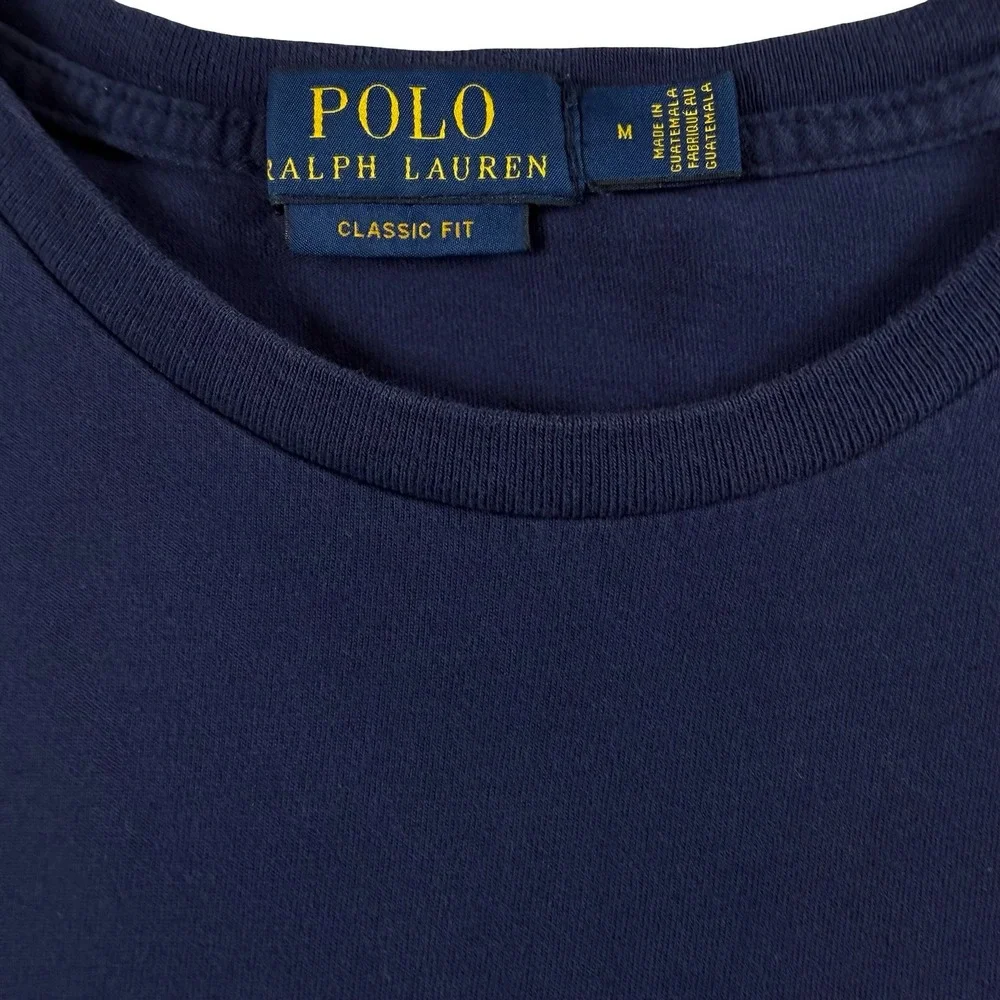 Polo Ralph Lauren Mens Polo Bear Nautical Raincoat T-Shirt Navy Blue Medium